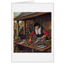 The Fish Seller By Adriaen Van Ostade Card