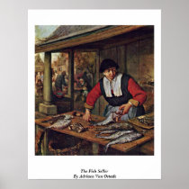 The Fish Seller By Adriaen Van Ostade Print