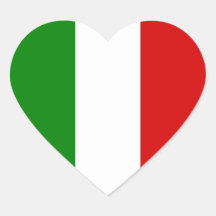 The Flag of Italy Heart Sticker