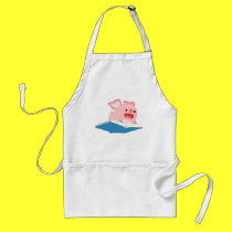 The Flying Book and Cartoon Pig Cooking Apron