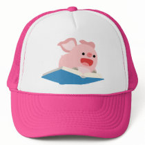 The Flying Book and Cartoon Pig Hat