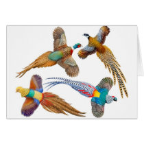 The Four Pheasants Card