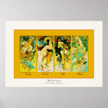 The Four Seasons ~ Alphonse Mucha Poster