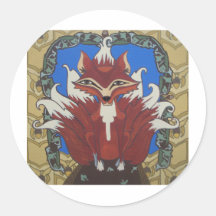 The fox with nine tails round stickers