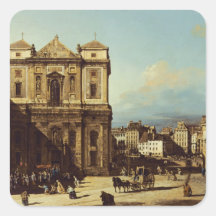 The Freyung in Vienna, view from the Northwest, c. Square Stickers
