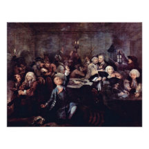 The Gambling Den " By Hogarth William Personalized Invitations