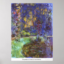 The garden in Giverny by Claude Monet Print
