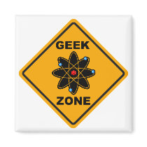 The Geek Zone Sign Refrigerator Magnets