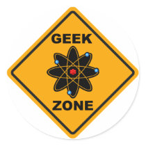 The Geek Zone Sign Round Stickers