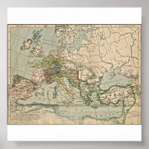 The Germanic Kingdoms and East Roman Empire in 486 Poster
