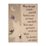 The Ghost & The Pumpkin (Vintage Halloween Card) Postcards