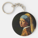 The Girl With A Pearl Earring.,  By Johannes Verme Key Chains