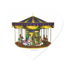 The Golden Carousel Heart-Shaped Stickers