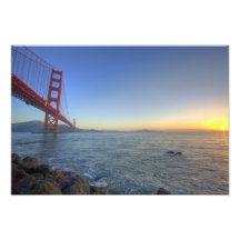 The Golden Gate Bridge at sunrise from Fort Photo