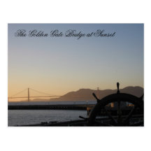 The Golden Gate Bridge at Sunset Postcard