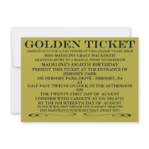 The Golden Ticket Birthday Invitation