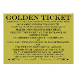 The Golden Ticket Birthday Invitation