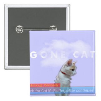 The "Gone Cat" Meowvie Poster on a Button! 2 Inch Square Button