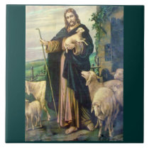 THE GOOD SHEPHERD EVERGREEN BACKGROUND TILE tiles
