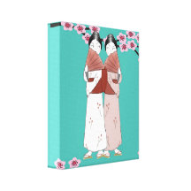 The Gossips Wrapped Canvas Print