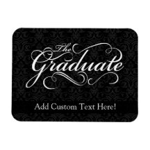 The Graduate, Elegant Black Rectangular Magnets