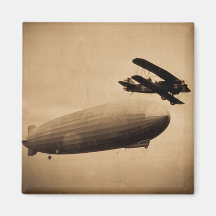 The Graf Zeppelin Approaching New York City 1928 Magnets