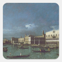 The Grand Canal with the Church of Santa Maria Square Stickers
