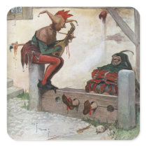 THE GRAPHIC "TWO FOOLS" II (1909) AUTOCOLLANT CARRÉ
