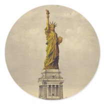 The Great Bartholdi Statue of Liberty Round Stickers