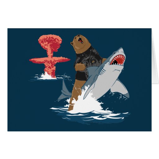 The Great Escape - bear shark cavalry Greeting Cards