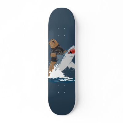 The Great Escape - bear shark cavalry Skateboard Decks by strk3