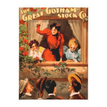 The Great Gotham Stock Co. Theatre Poster Canvas Print