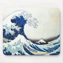 "The Great Wave" Japanese Painting by Hokusai Mouse Pads