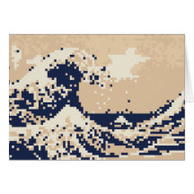 The Great Wave off Kanagawa 8 Bit Pixel Art Card