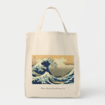 The Great Wave off Kanagawa Canvas Bags
