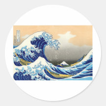 The Great Wave Round Sticker