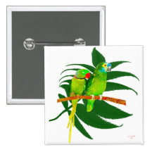 The Green Parrots Gifts Pinback Button