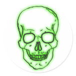 the Greens head skull green skull Round Sticker