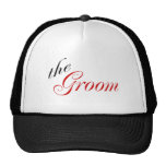 The Groom (Script Red) Mesh Hats