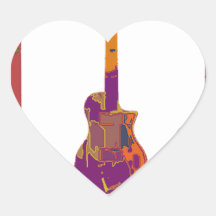 THE GUITAR PLAYS HEART STICKERS