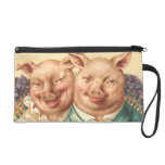The Handsome Pig Couple Wristlet Purses