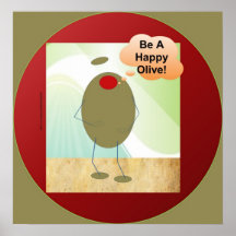 The Happy Olive Square Poster