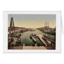The Harbour (Free Port), Bremen, Germany classic P Greeting Cards