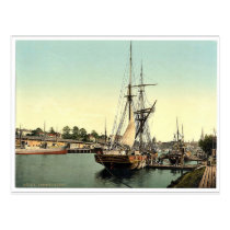 The harbour, Lubeck, Germany classic Photochrom postcards