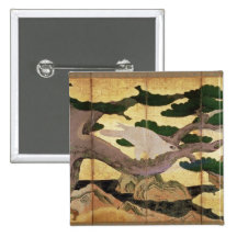 The Hawks in the Pines, 6 panel folding screen