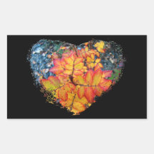The Heart of Autumn; No Text Rectangular Stickers