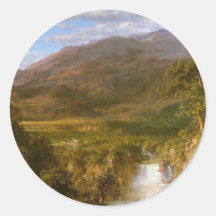 The Heart of the Andes by Frederic Edwin Church Round Stickers