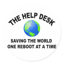 The Help Desk - Saving The World Round Stickers