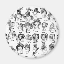 The History of Women's Hats Refrigerator Magnets