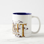 The Hobbit Logo Over Mountains mugs